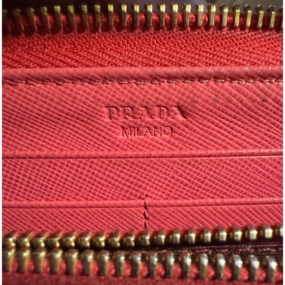 Prada Saffiano Leather Bow Zip Wallet Authentic - Picture 3 of 6
